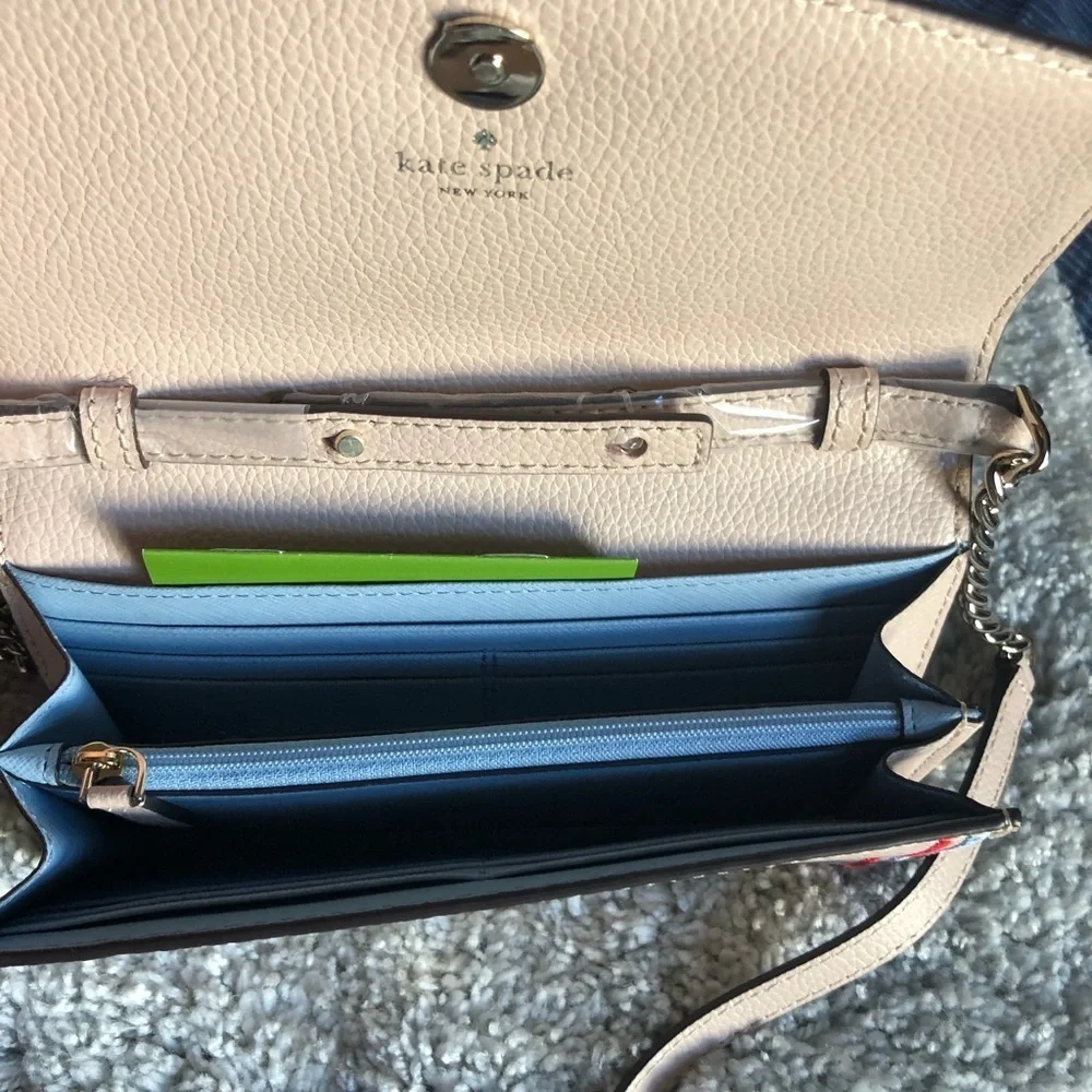 NWT KATE SPADE  Eva Embroidered Wallet On A Chain